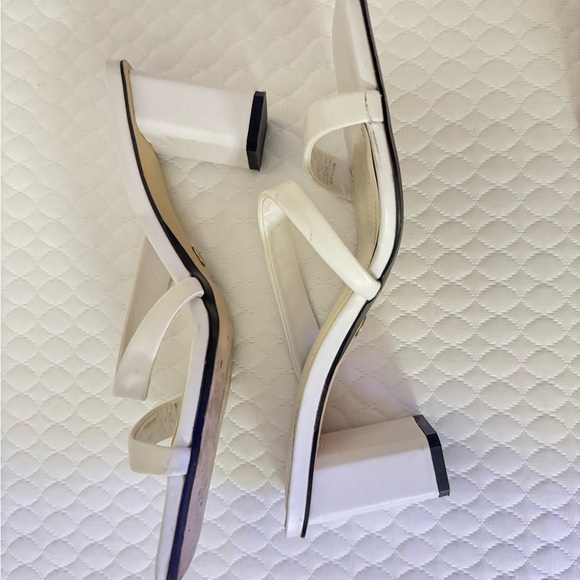 Zara White Strappy Block Heel Sandals – Size 38 / US 7.5 - Picture 9 of 10